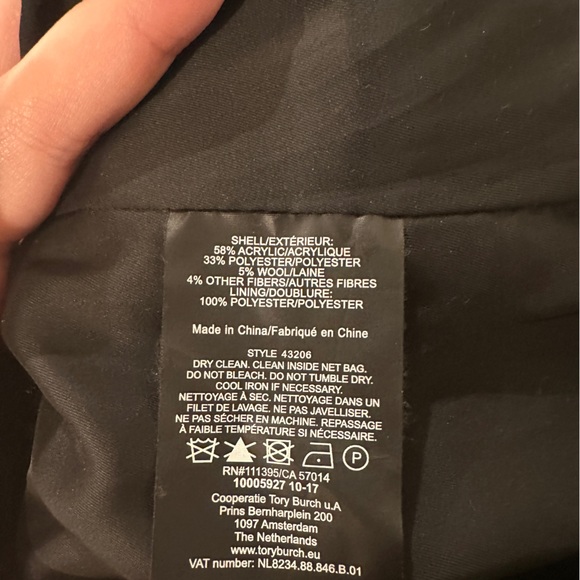 Tory Burch Navy Tweed Zip Up Jacket - Picture 6 of 6